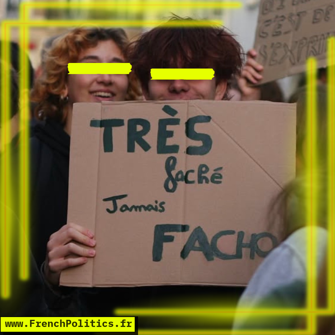 Photograph of a high-school protest sign; the text has not yet been transcribed.
