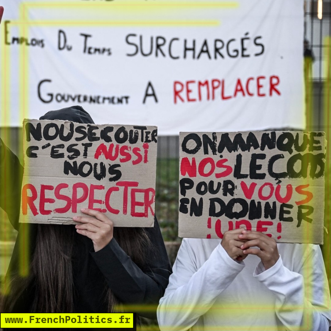 Photograph of a high-school protest sign; the text has not yet been transcribed.